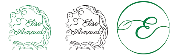 Logo Elise Arnaud — versions monochromes et favicon